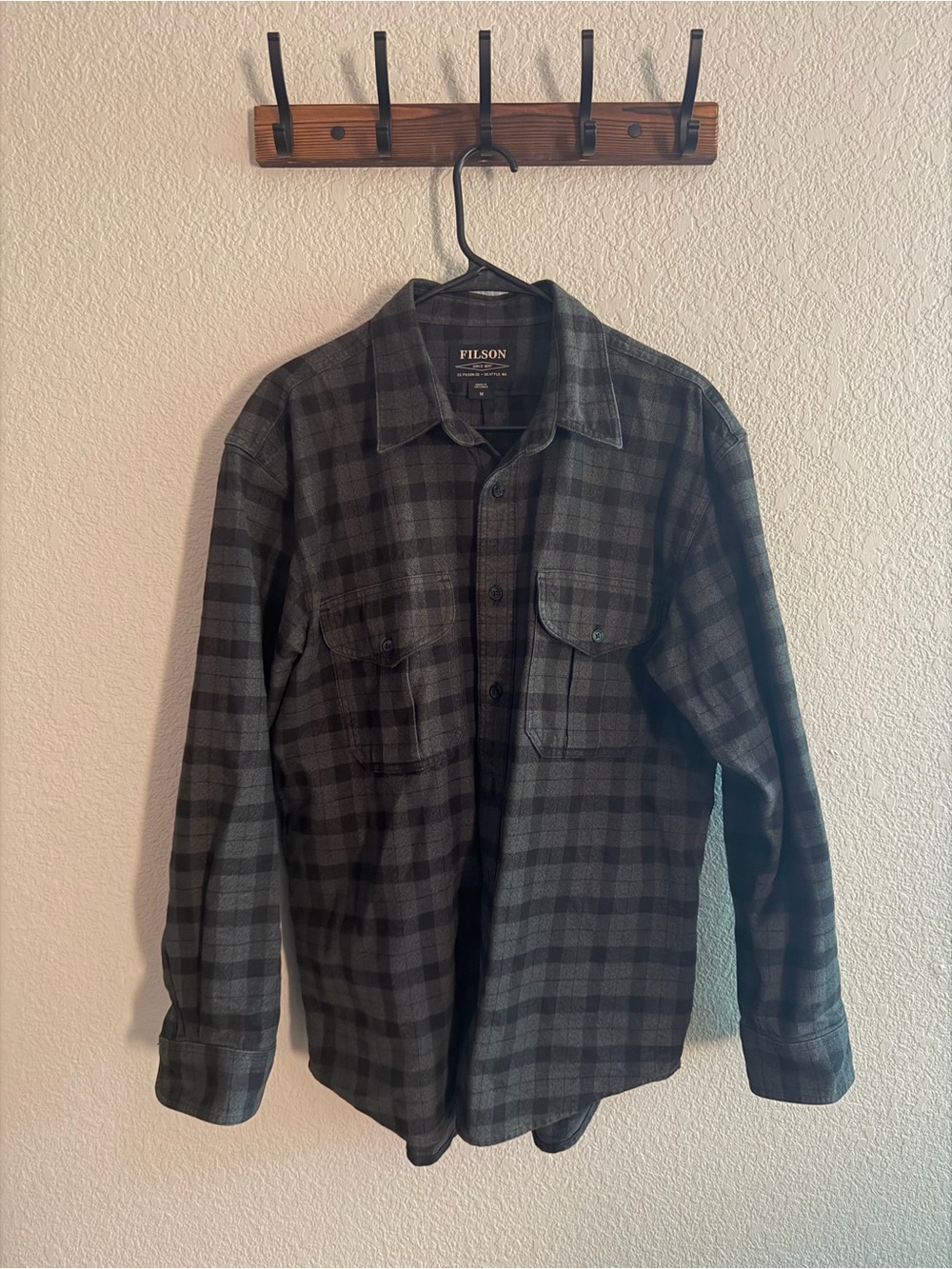 Filson Dark Gray Plaid Alaskan Guide Flannel Shirt